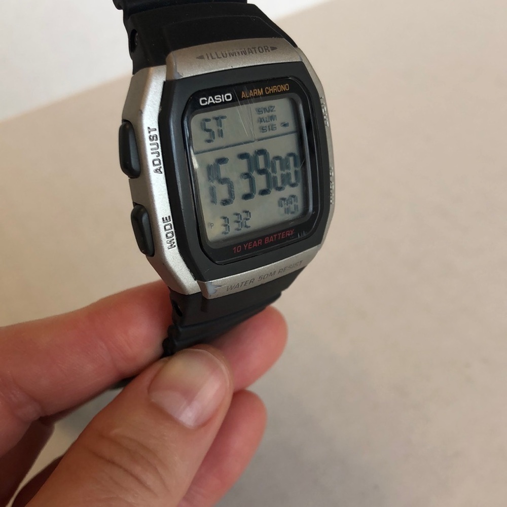 Casio Mens Watch Black Silver View 2